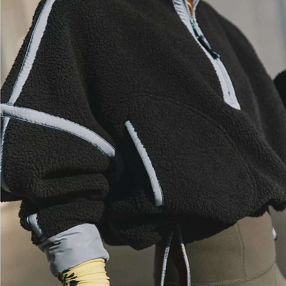 Women's Black / Blue Grey Combo Mountain High Half Zip Fleece by Free People